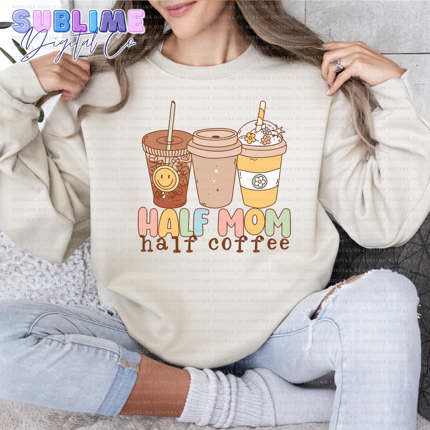 Half Mom Half Coffee Sweater