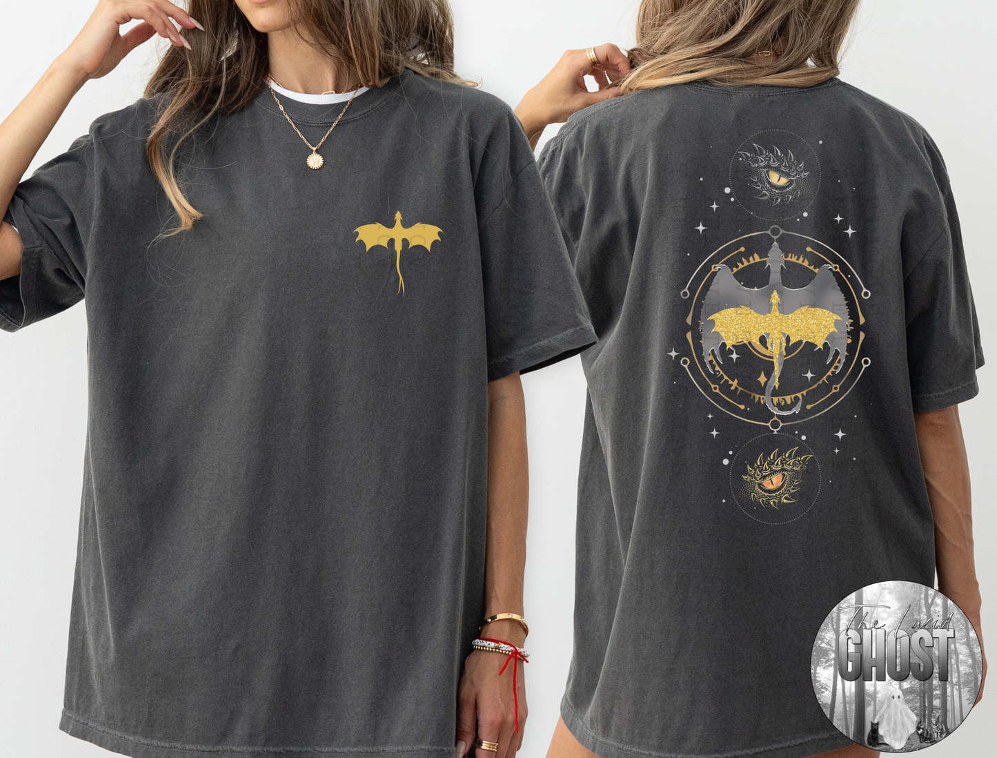 Dragons (Front and Back in Dark Grey)