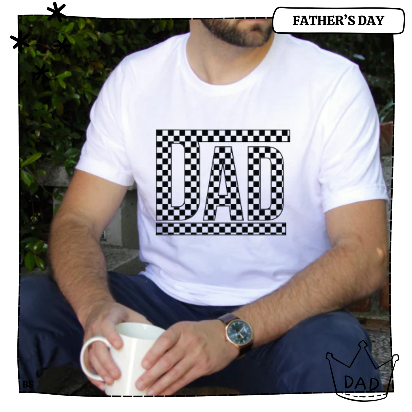 Dad Checkered Outline