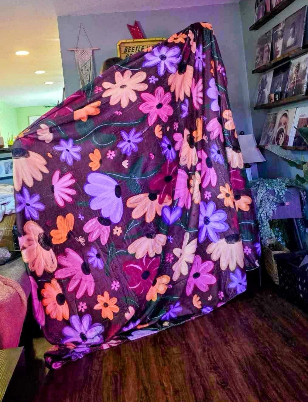 Floral Blanket Mink Fleece Material Pre-Order (Please read description)