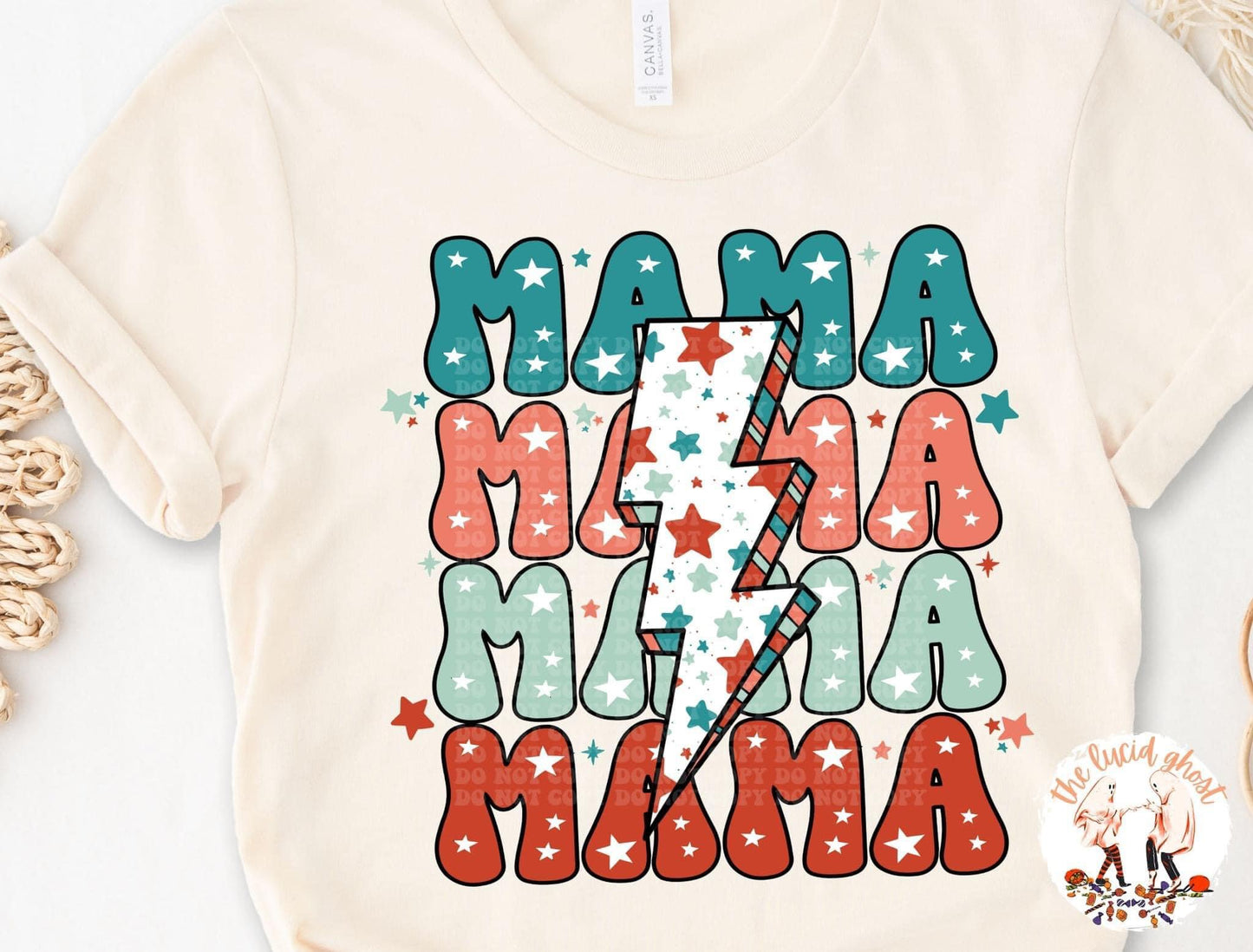 Mama Lighting Bolt Tee B+C