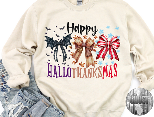 Happy HalloThanksMas Bow Sweater