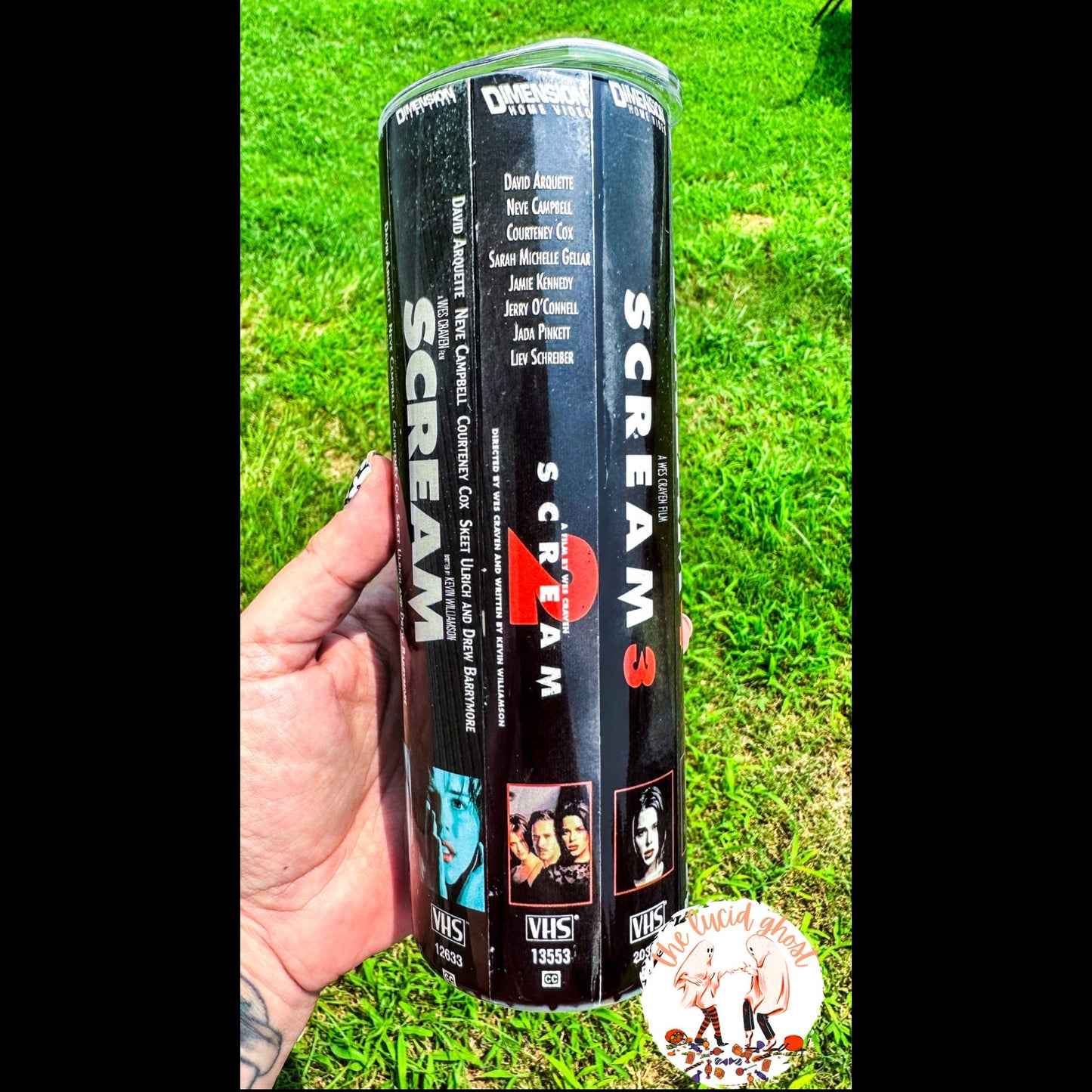 FAST SHIPPING! Scream Inspired VHS Tapes Tumbler Cup! | Horror | Cult Classic | 90s | 00’ | Killer | With Straw | Thriller |