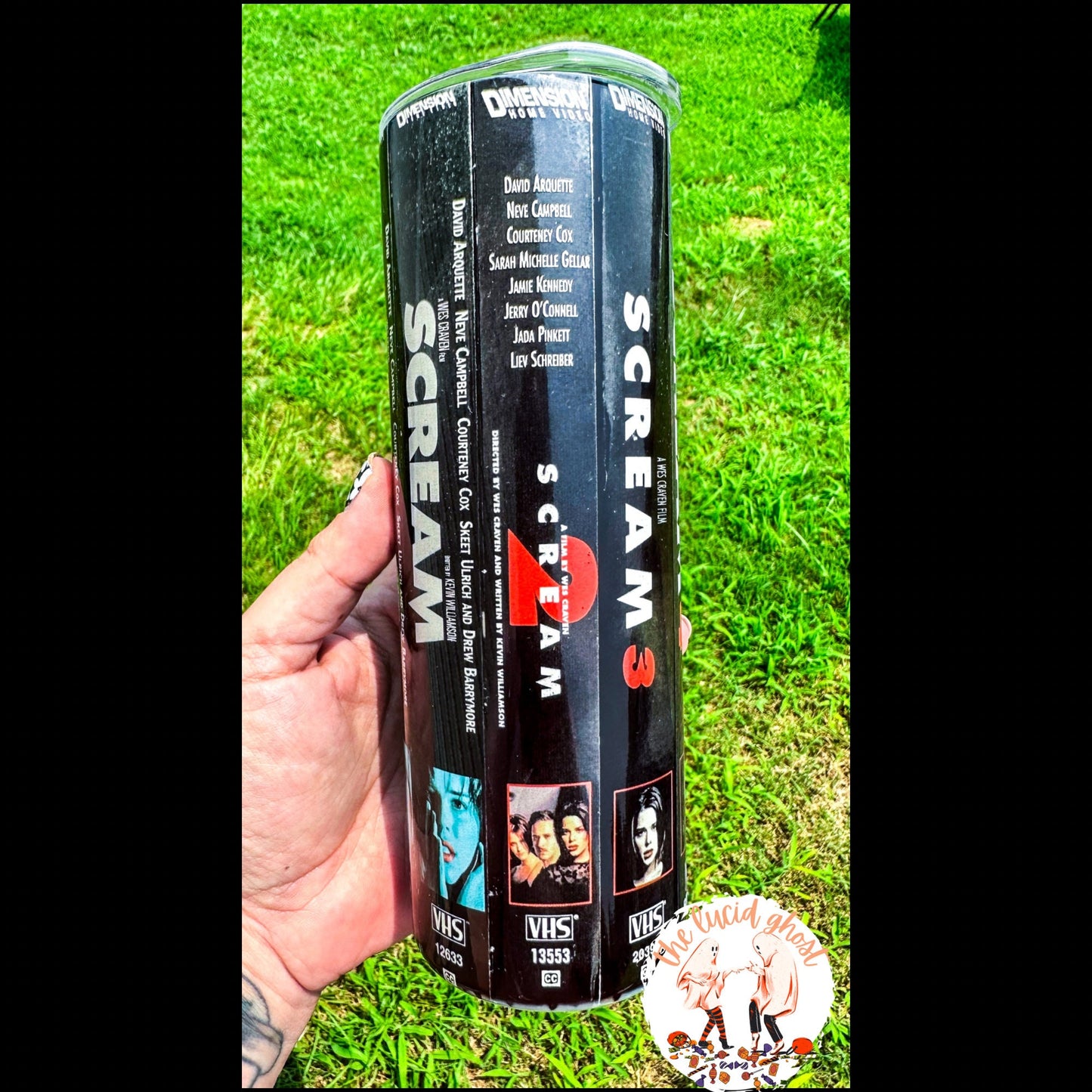 FAST SHIPPING! Scream Inspired VHS Tapes Tumbler Cup! | Horror | Cult Classic | 90s | 00’ | Killer | With Straw | Thriller |