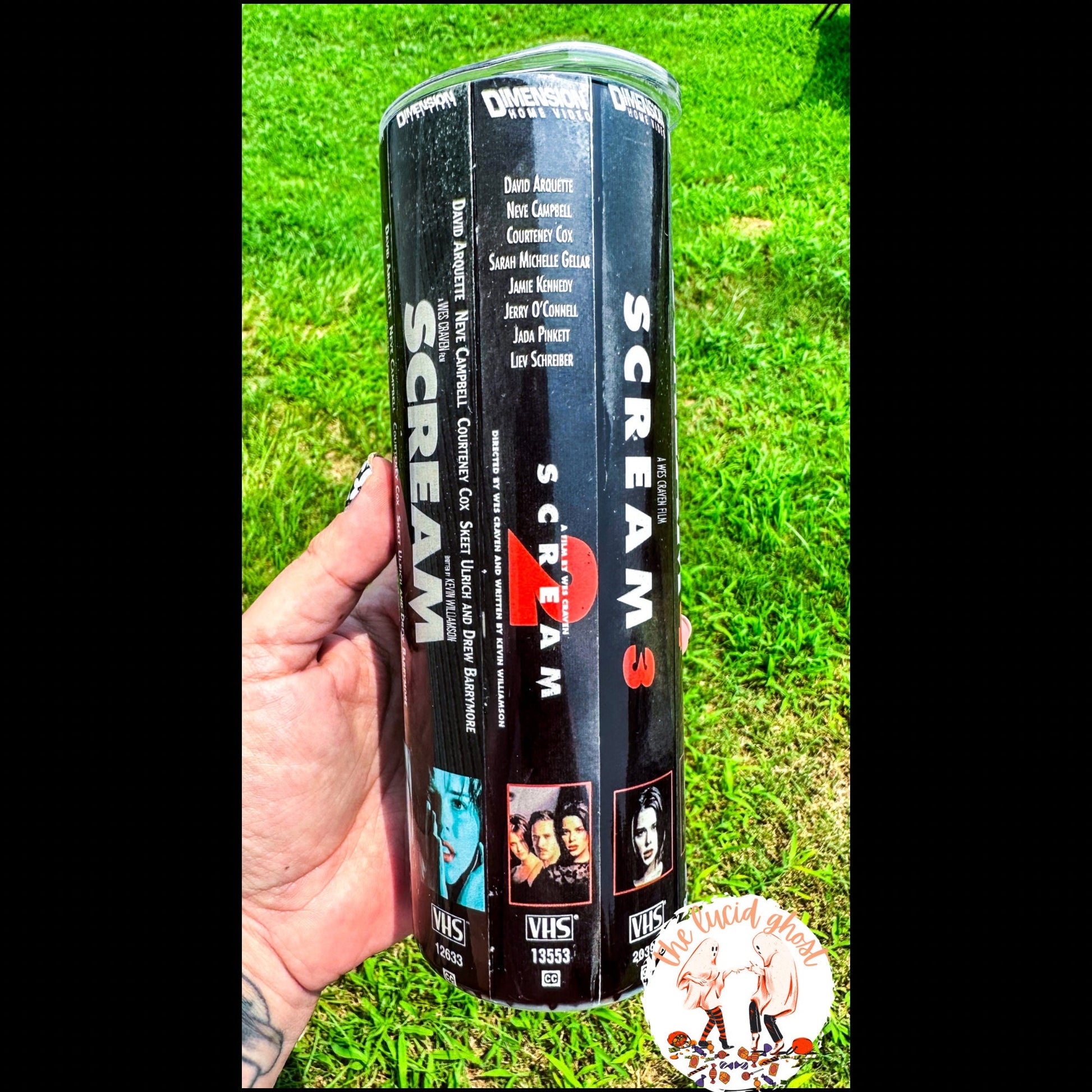 FAST SHIPPING! Scream Inspired VHS Tapes Tumbler Cup! | Horror | Cult Classic | 90s | 00’ | Killer | With Straw | Thriller |