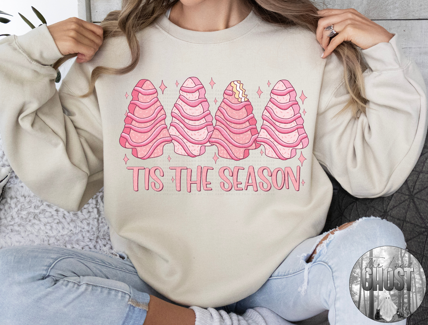 Pink Christmas Tree Cake Tis the Season Sweater